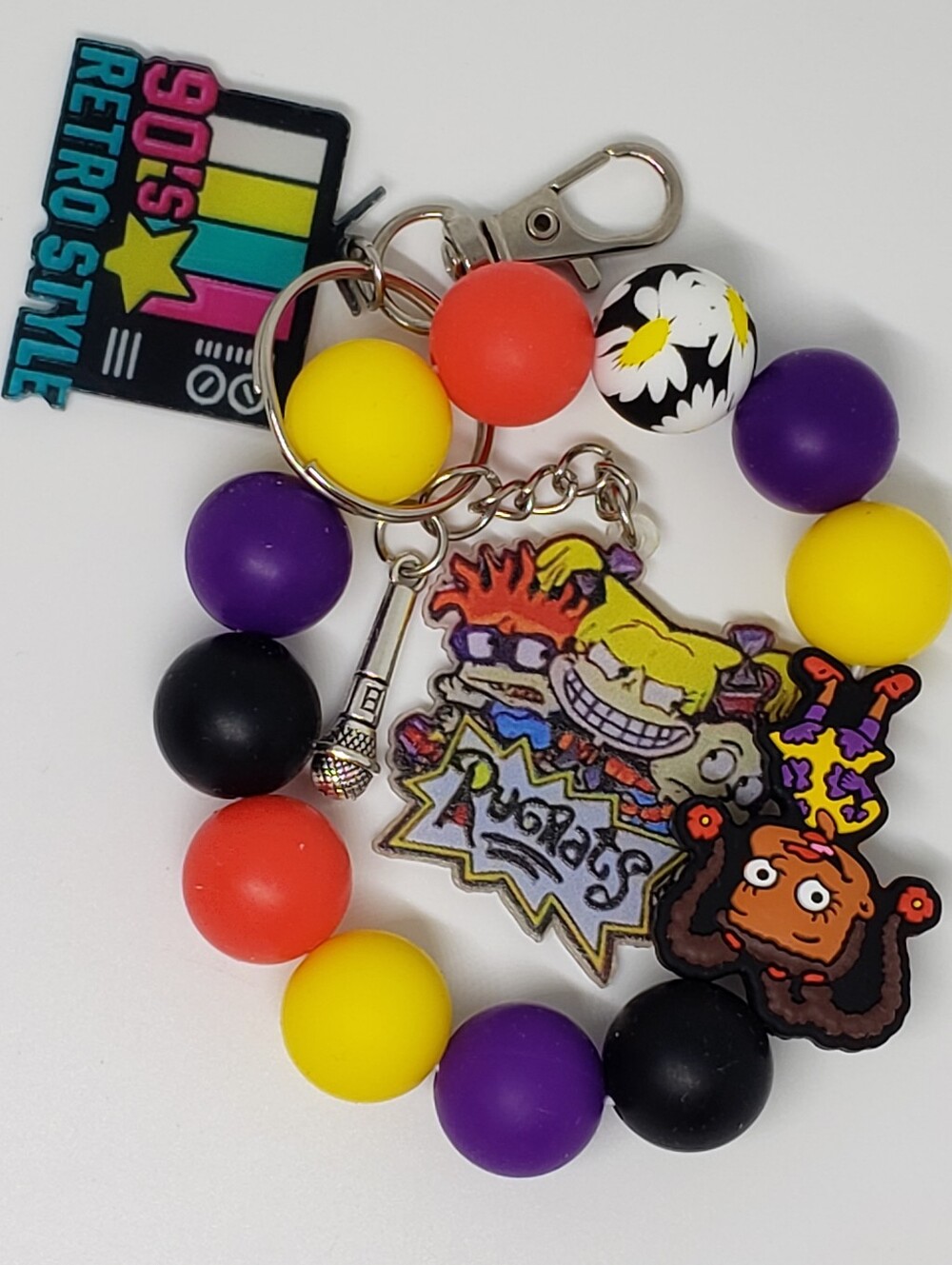 Handmade Rugrats Susie Carmichael Silicone Beaded Keychain Wristlet
